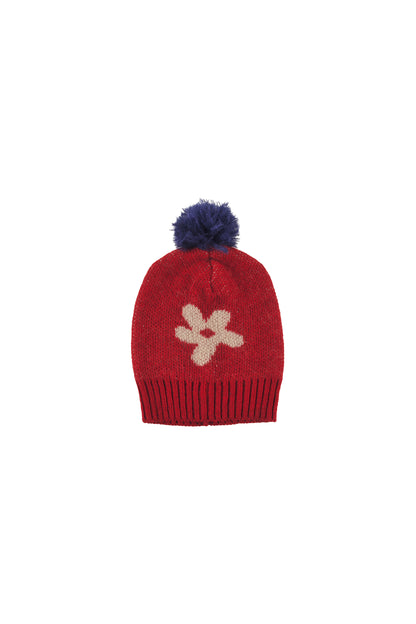 KITZ - FLOWER MOTIF BEANIE Hat pompon, knitwear
