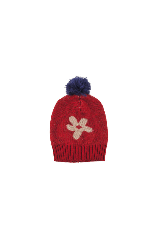 KITZ - FLOWER MOTIF BEANIE Hat pompon, knitwear