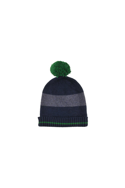 KITZ - NAVY STRIPE BEANIE Hat pompon, knitwear