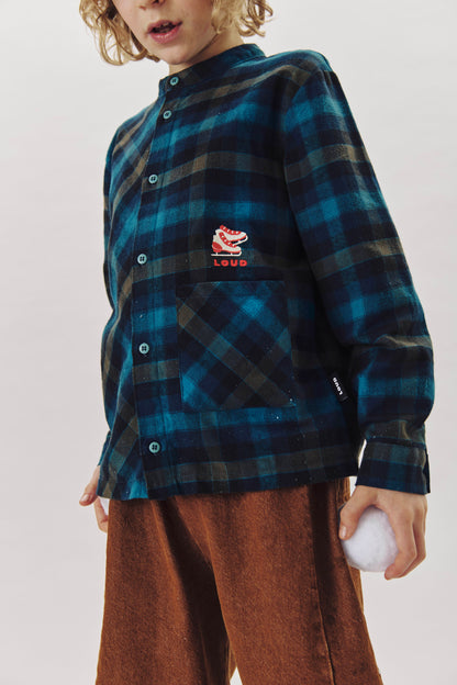 CORTINA - CHECK SHIRT regular fit, front pocket, Ice Skate embroidery motif