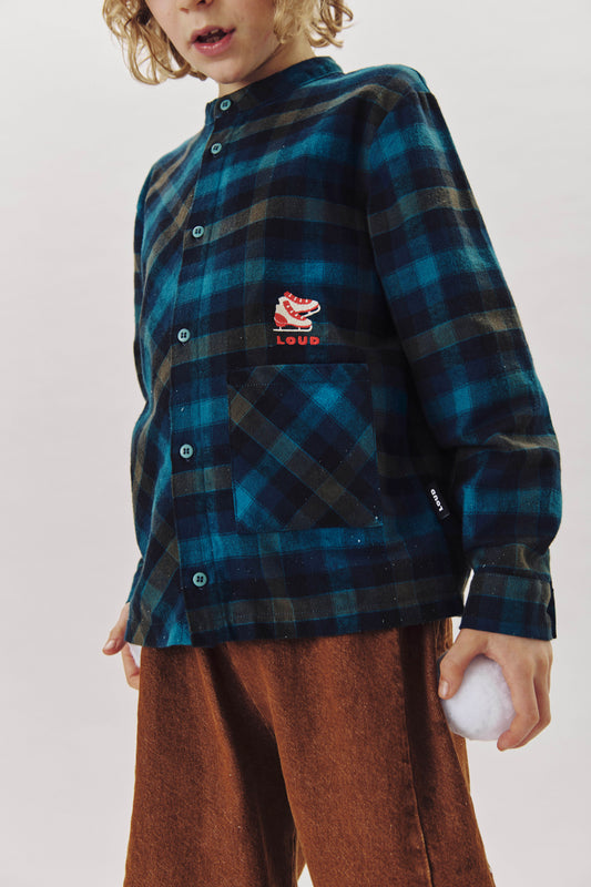 CORTINA - CHECK SHIRT regular fit, front pocket, Ice Skate embroidery motif
