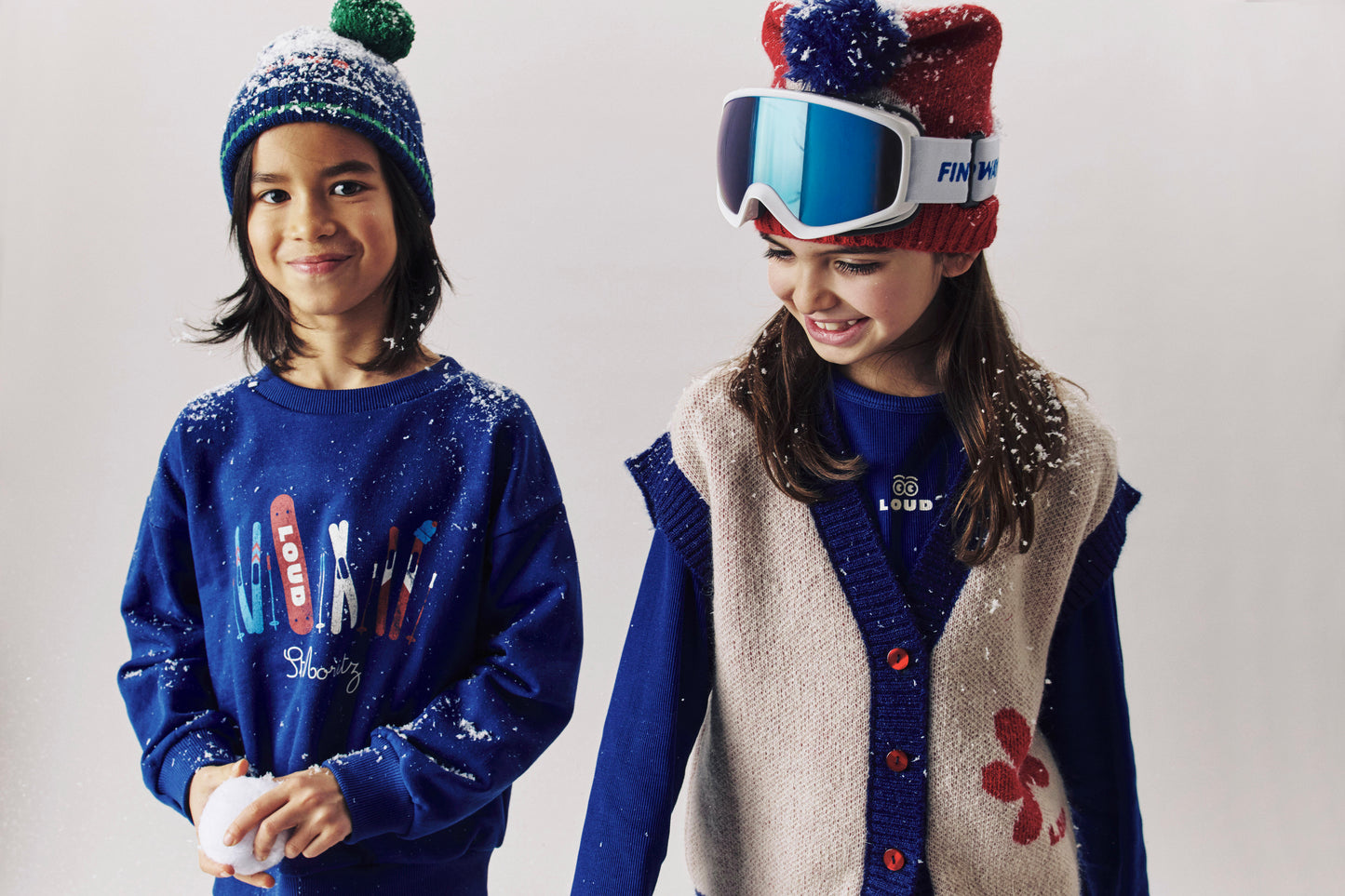 ST. MOTITZ - BLUE NAVY SWEATER relaxed fit drop shoulder ST. MORITZ print