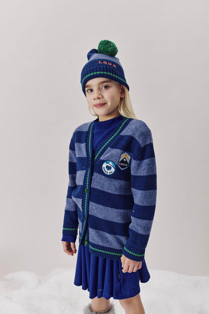 KITZ - NAVY STRIPE BEANIE Hat pompon, knitwear