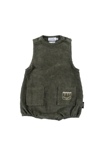 BLOW - Dark Green/Ecru Romper