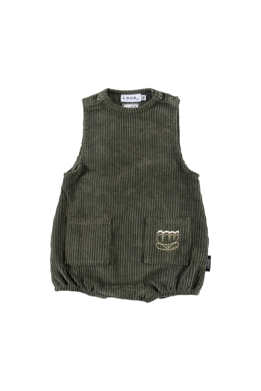 BLOW - Dark Green/Ecru Romper