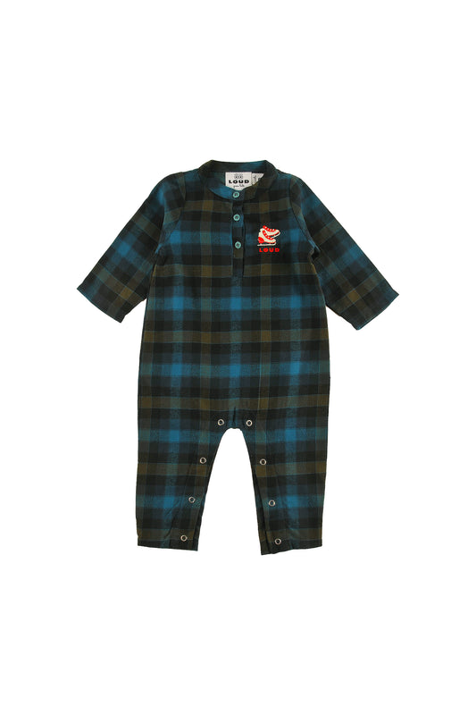LIFT - CHECK Baby PLAYSUIT relaxed fit, IceSkate embroidery motif