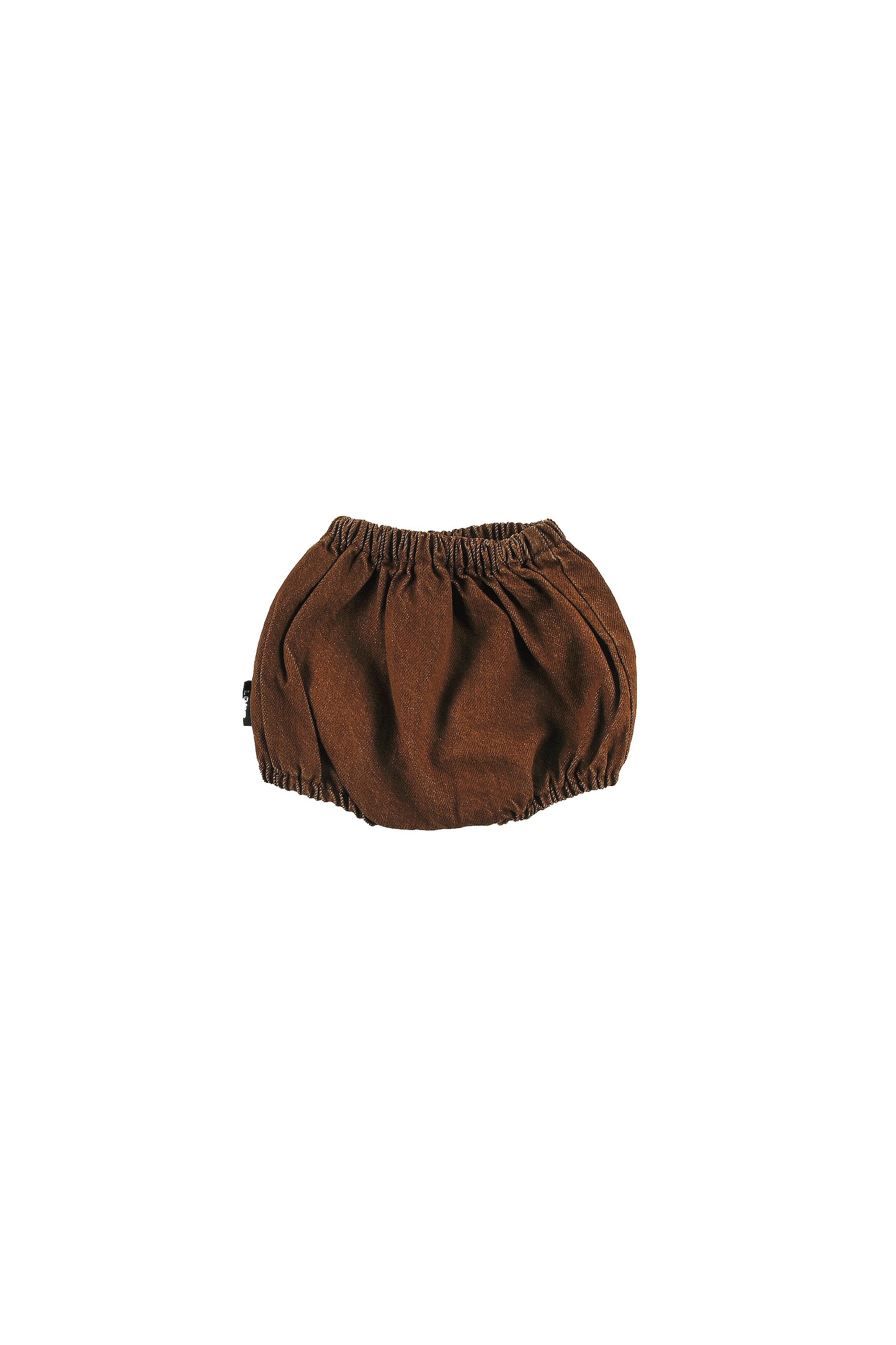 ASPEN - CHOCO Baby BLOOMERS relaxed fit, pull-on elastic waist, circle LOUD eyes logo print