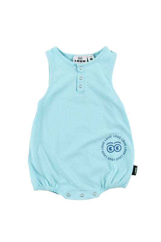 FAMILY - Cyan Blue Marble Dye Romper