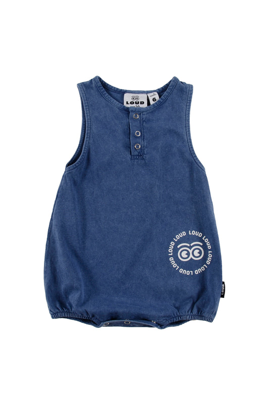 FAMILY - Navy Marble Dye Romper