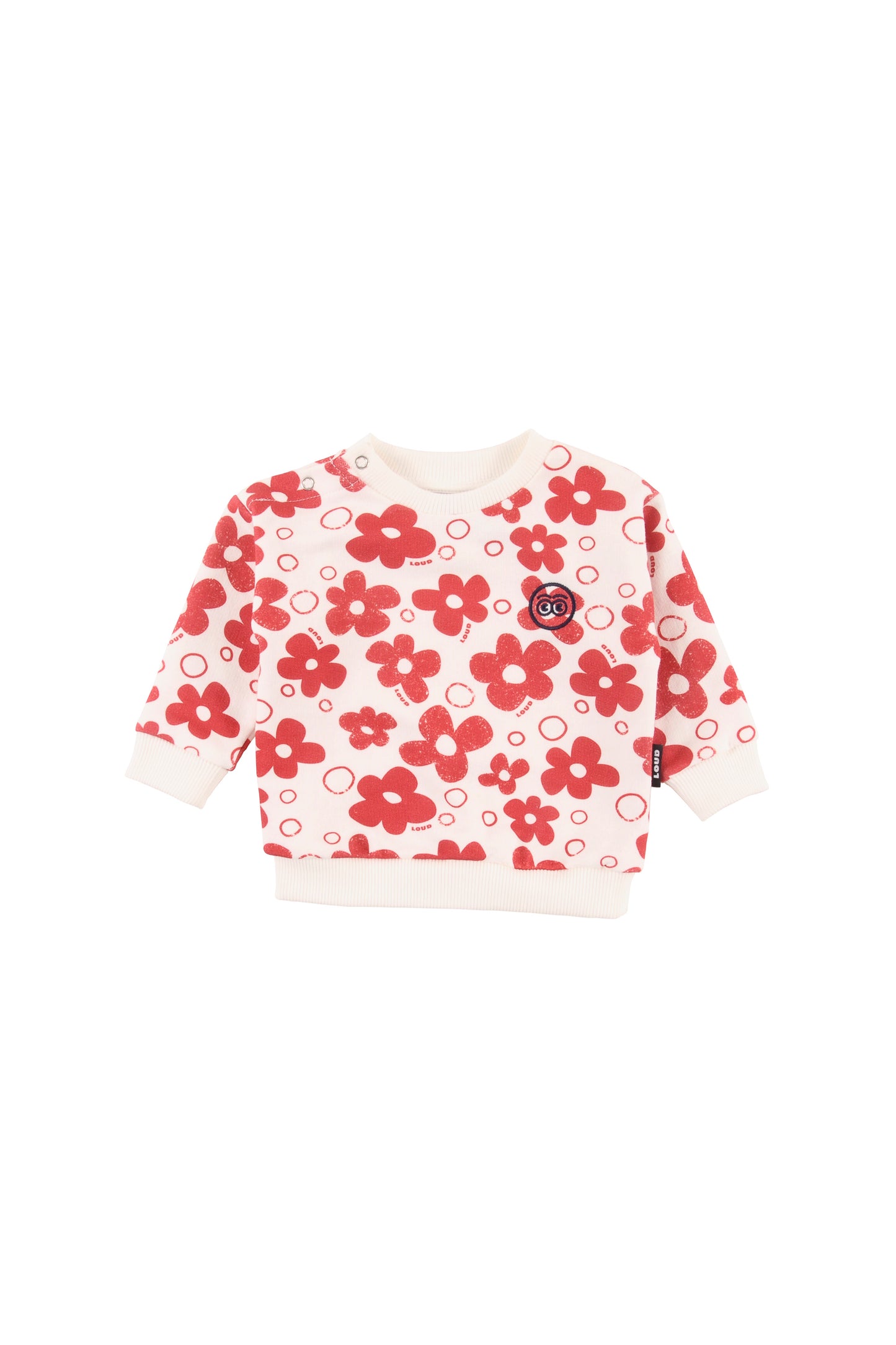 ROSA - Flower AOP Baby Sweater Relaxed Fit Drop Shoulder (SAMPLE)