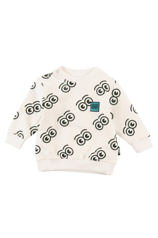 PEOPLE - Sand/Anthracite Eyes AOP Baby Sweater Regular Fit