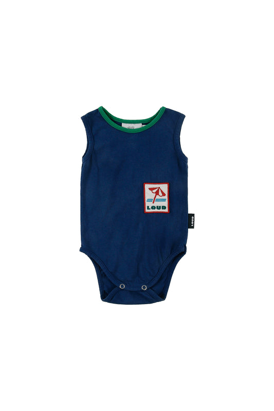 RIVA - Navy Washed Baby Bodysuit
