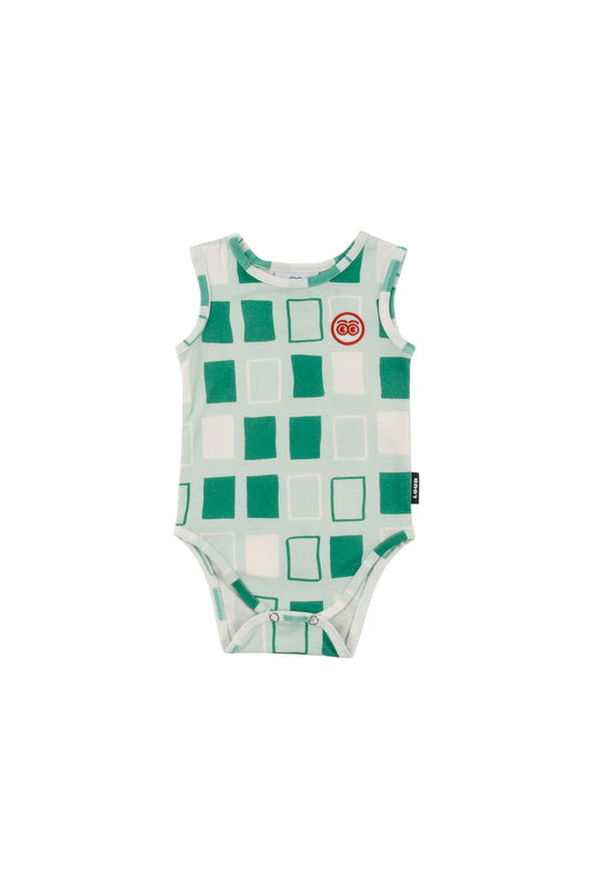 CREMA - Abstract Check AOP Baby Bodysuit (SAMPLE)