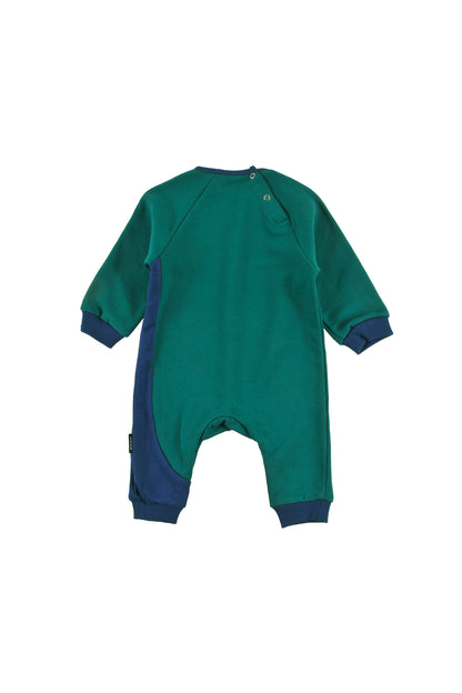 KILLY - GREEN/NAVY Baby PLAYSUIT relaxed fit, LOUD eyes logo print contrast