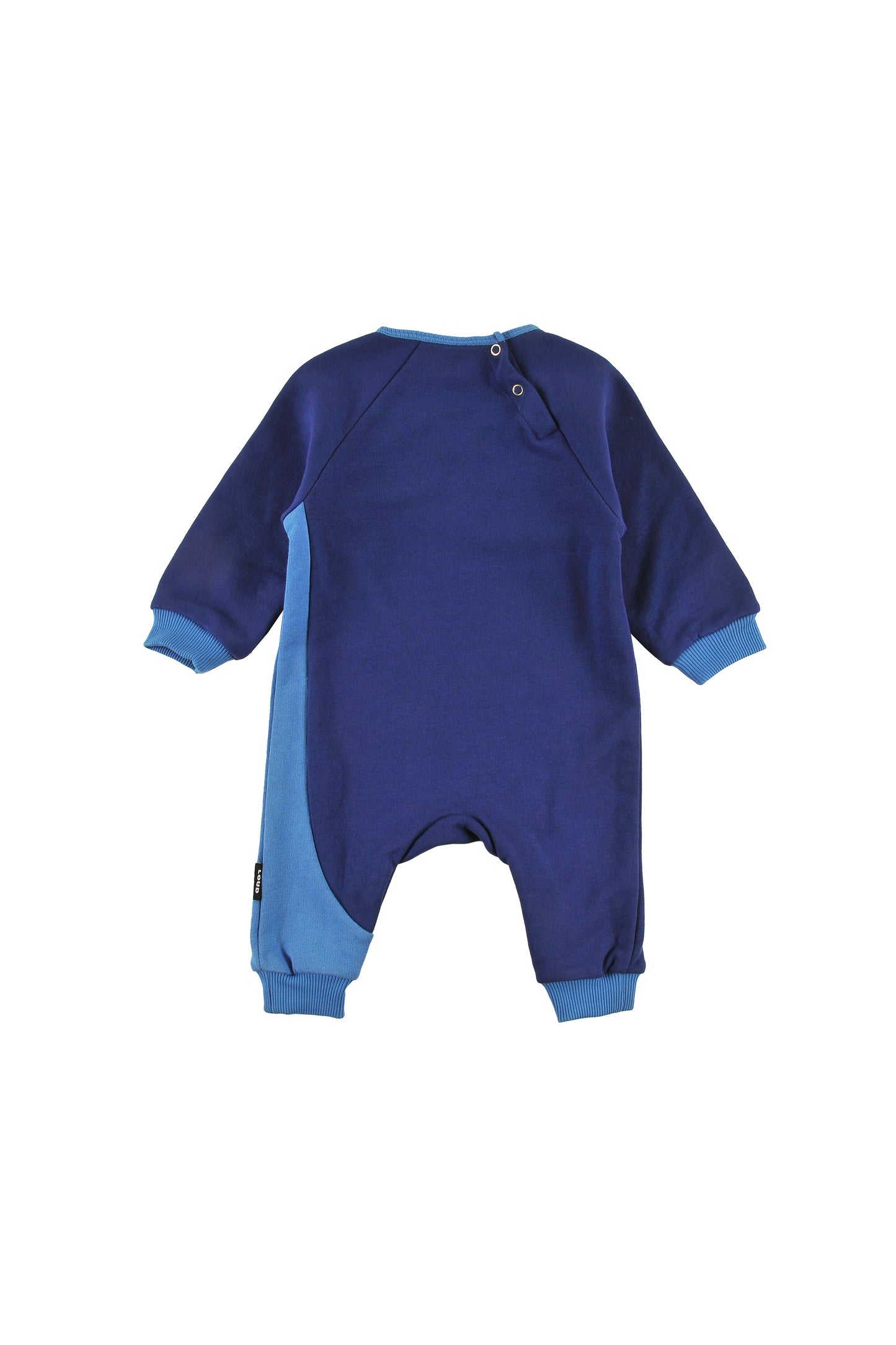 KILLY - NAVY/MALIBU Baby PLAYSUIT relaxed fit, LOUD eyes logo print contrast