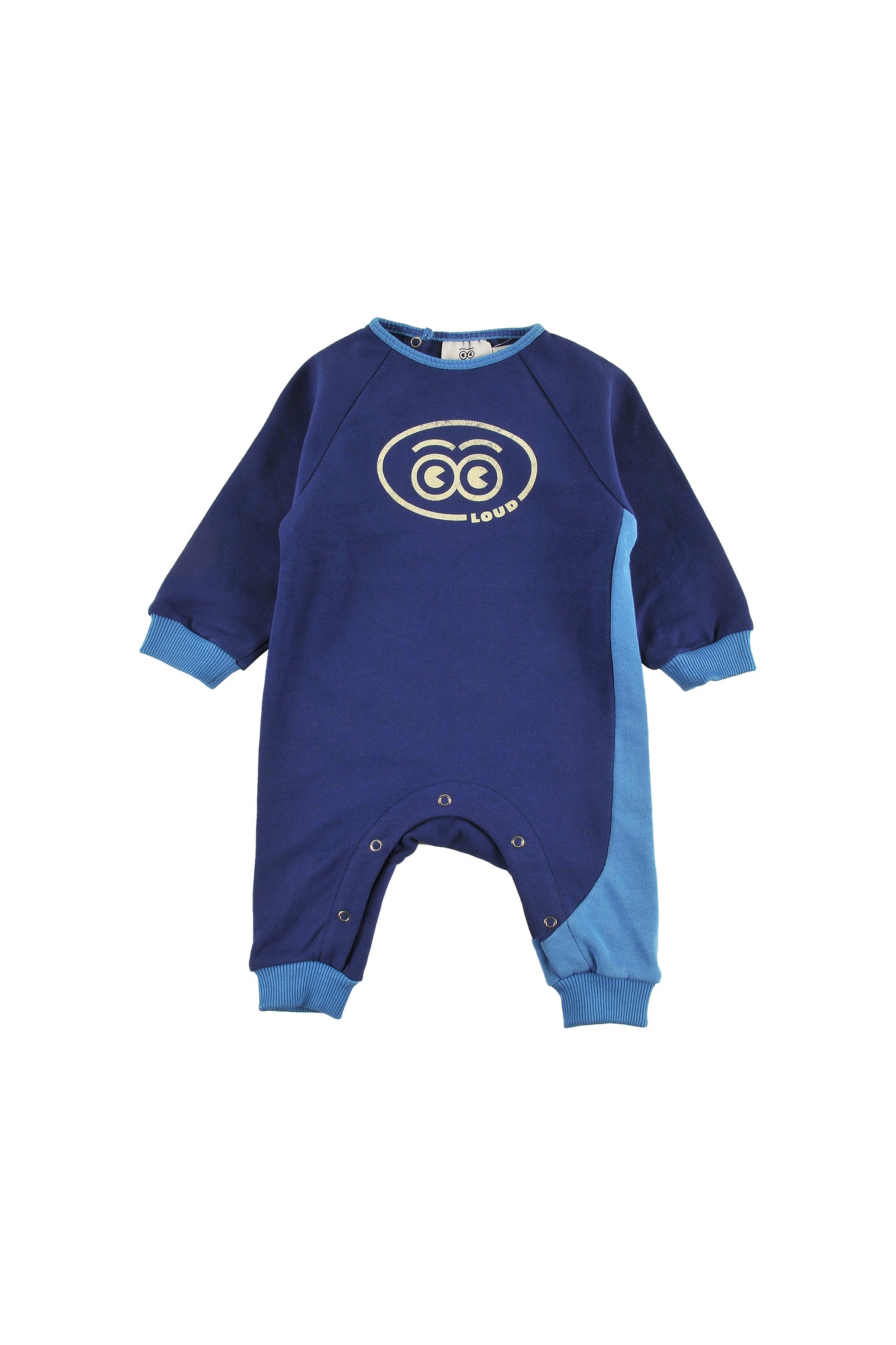 KILLY - NAVY/MALIBU Baby PLAYSUIT relaxed fit, LOUD eyes logo print contrast