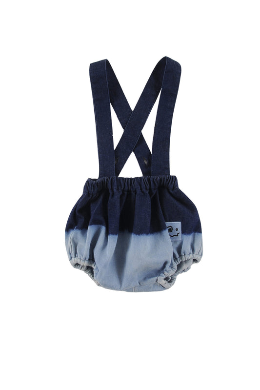 CALM - Blue Denim Dip Dye Bloomers Braces