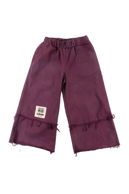 GENTLE - Grape Wine Stone Wash Trousers Wide Leg (Sample)