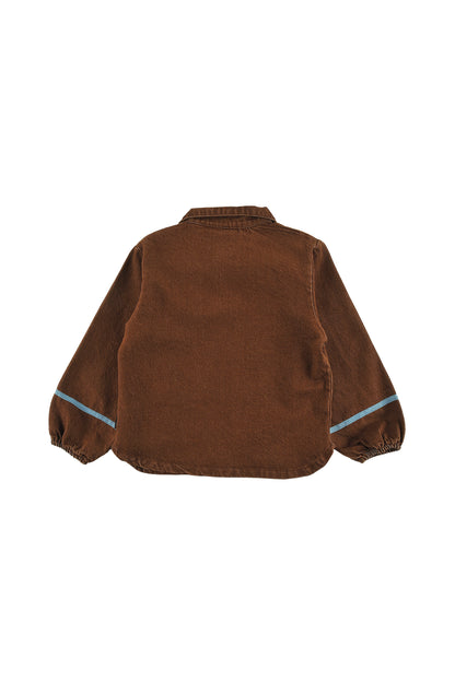 TAIL - CHOCO SHIRT loose fit, collar and front pocket, contrast tape sleeve, circle LOUD eyes logo print