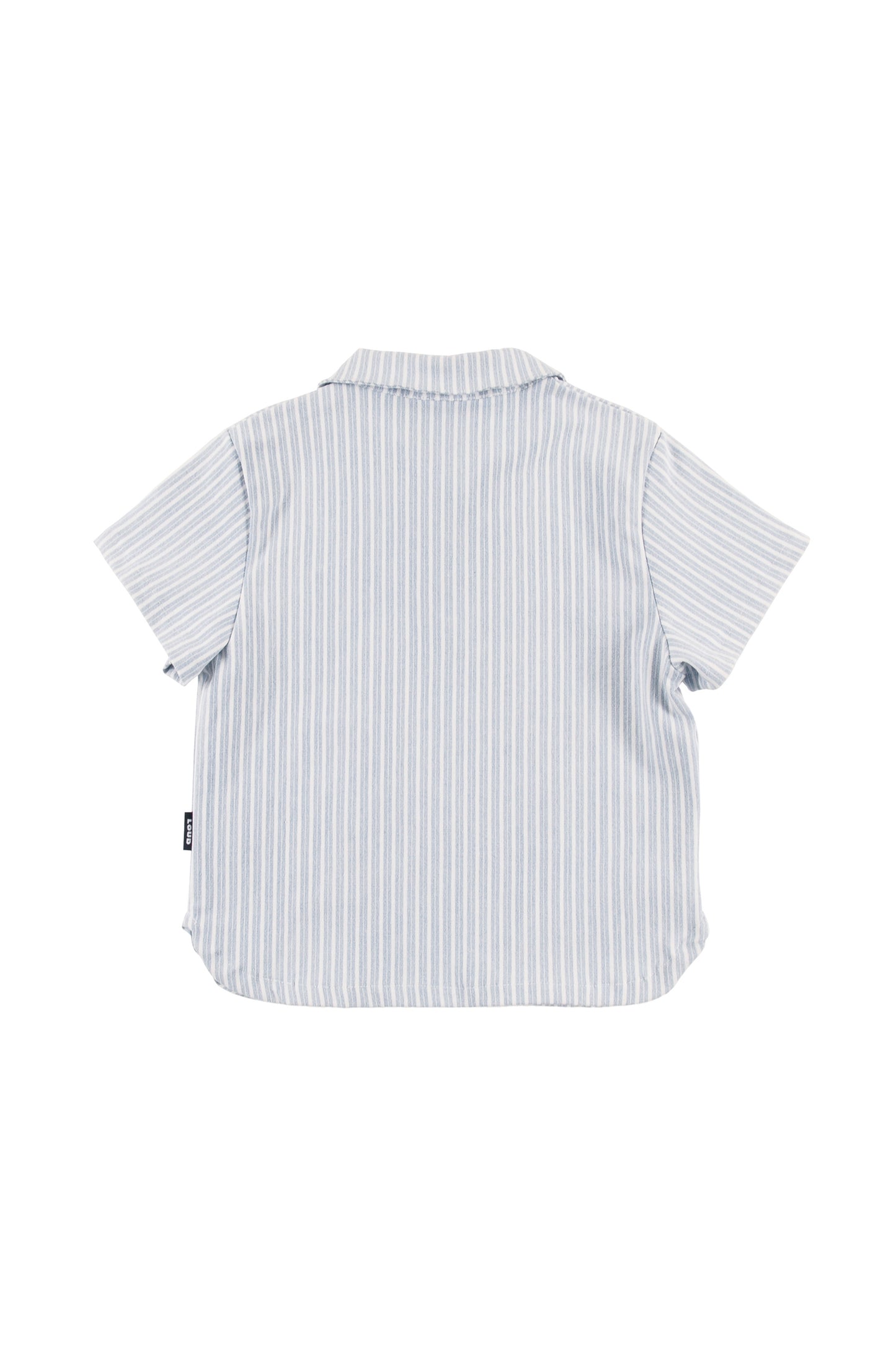 VIGNA - Mid Blue Stripe Polo Shirt Loose Fit Front Pocket (SAMPLE)