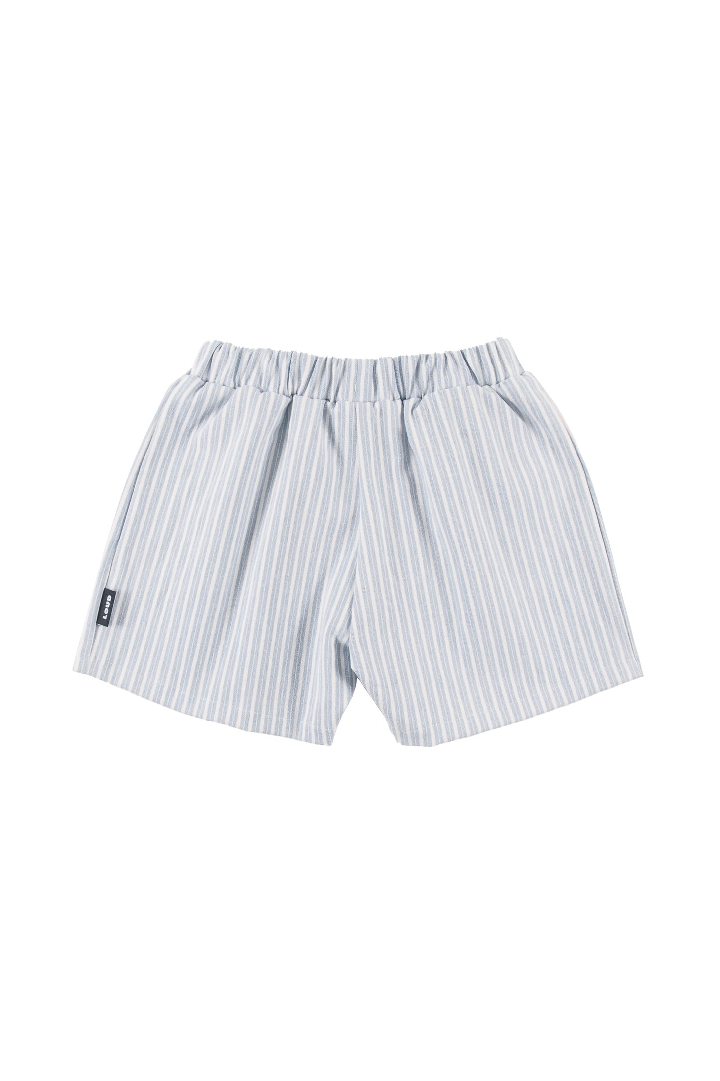 SUNSET - Mid Blue Stripe Shorts Relaxed Fit Elastic Waist (SAMPLE)