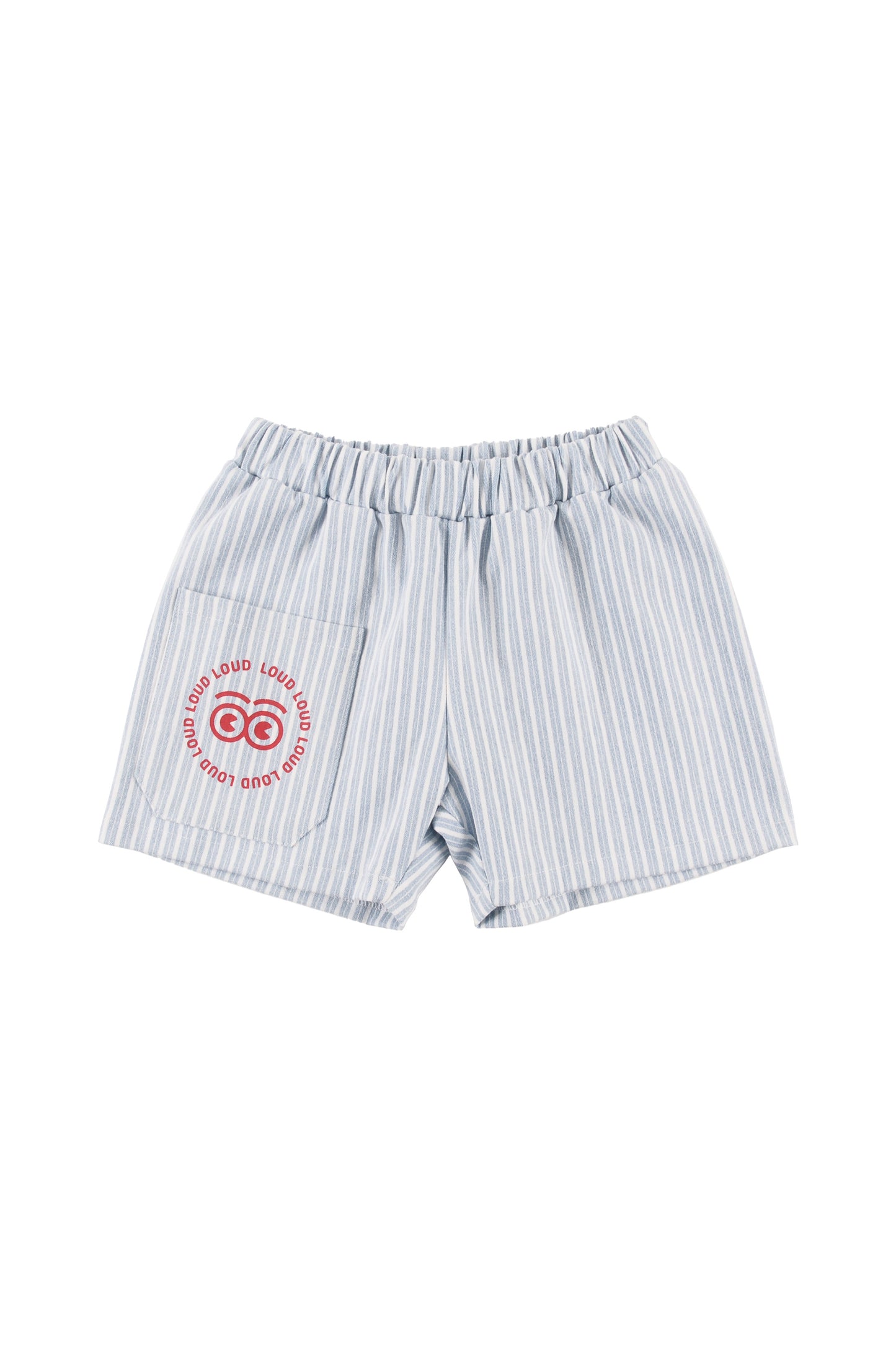 SUNSET - Mid Blue Stripe Shorts Relaxed Fit Elastic Waist (SAMPLE)