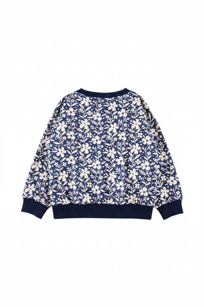 CHALET - Flower AOP SWEATER relaxed fit drop shoulder