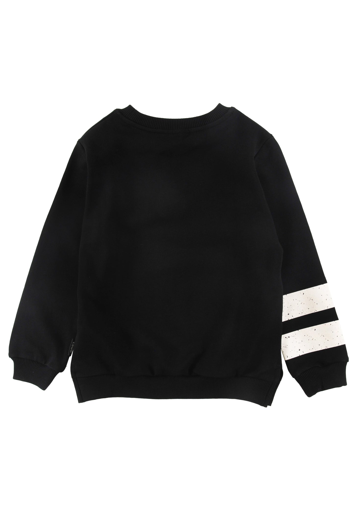 LOVING - Black Sweater Regular Fit Striped Sleeve