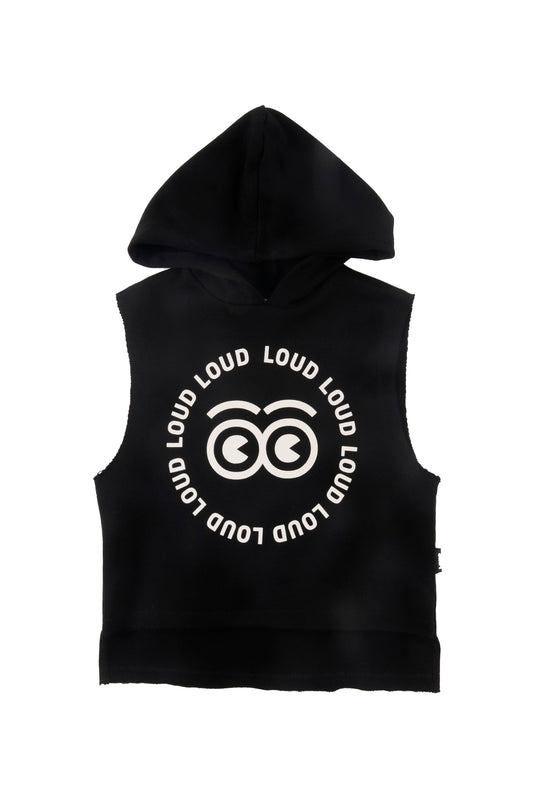 BOND - Black Sleeveless Sweater Hooded (Sample)