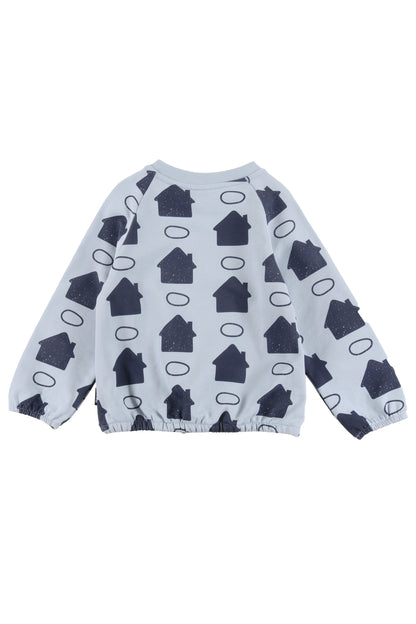 FEELING - Sky Blue Houses AOP Top Raglan