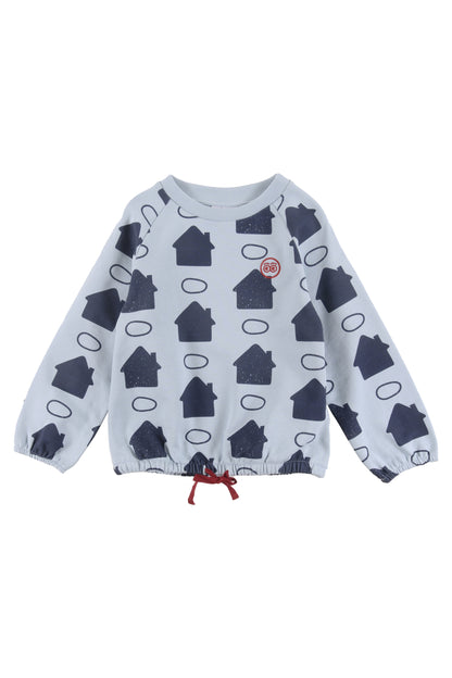 FEELING - Sky Blue Houses AOP Top Raglan