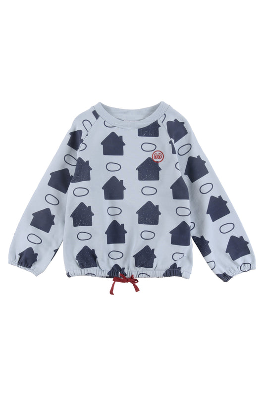 FEELING - Sky Blue Houses AOP Top Raglan