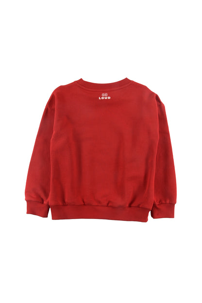 LUIGI - Red Sweater Relaxed Fit Drop Shoulder (SAMPLE)