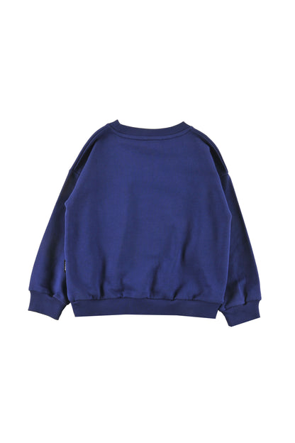 ST. MOTITZ - BLUE NAVY SWEATER relaxed fit drop shoulder ST. MORITZ print