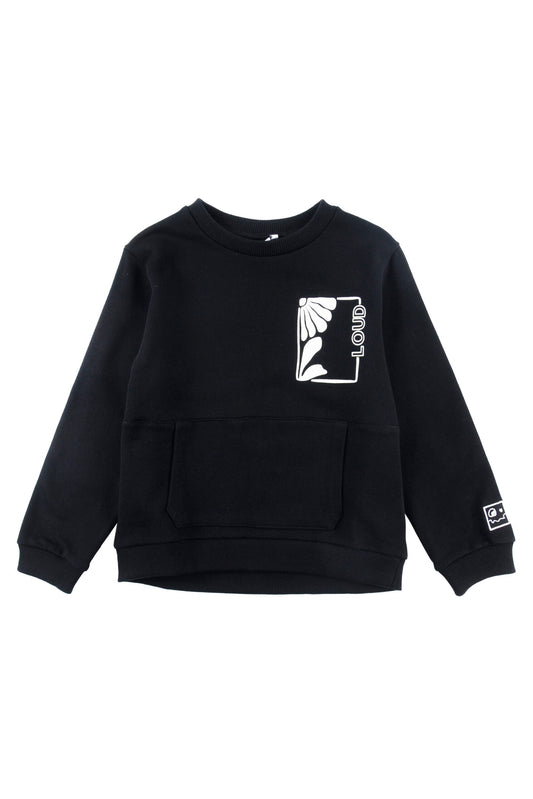 HOPE - Black/Ecru Sweater Kangaroo Pocket