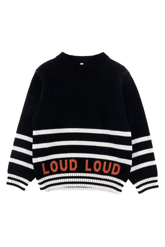 MEADOW - Black/Ecru/Orange Knitted Pullover