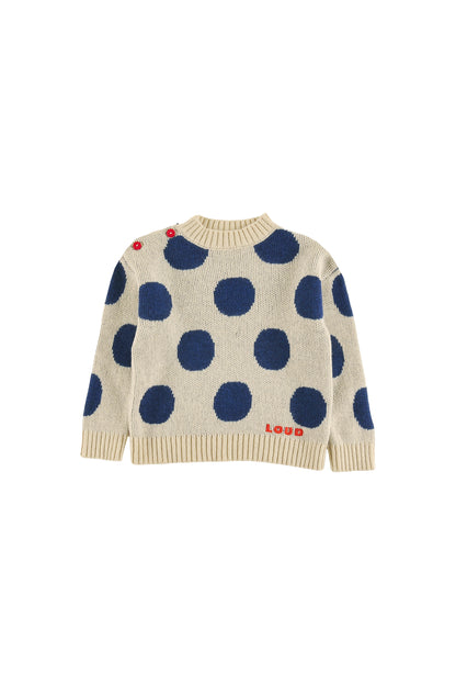 VAL D'ISERE - POLKADOTS JAQUARD Baby SWEATER relaxed fit