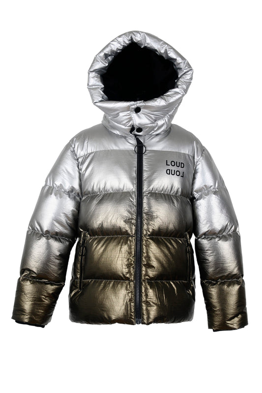 SMILE - Silver/Bronze Ombré Outerwear Hooded Jacket