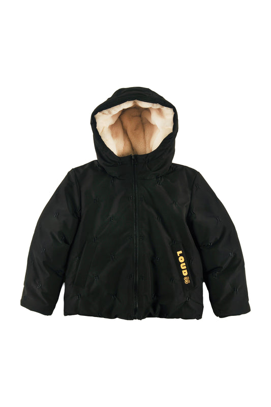 OFF-PISTE - Black GIRL WATERPROOF OUTERWEAR JACKET crop fit, L embroidered quilted shell, hooded