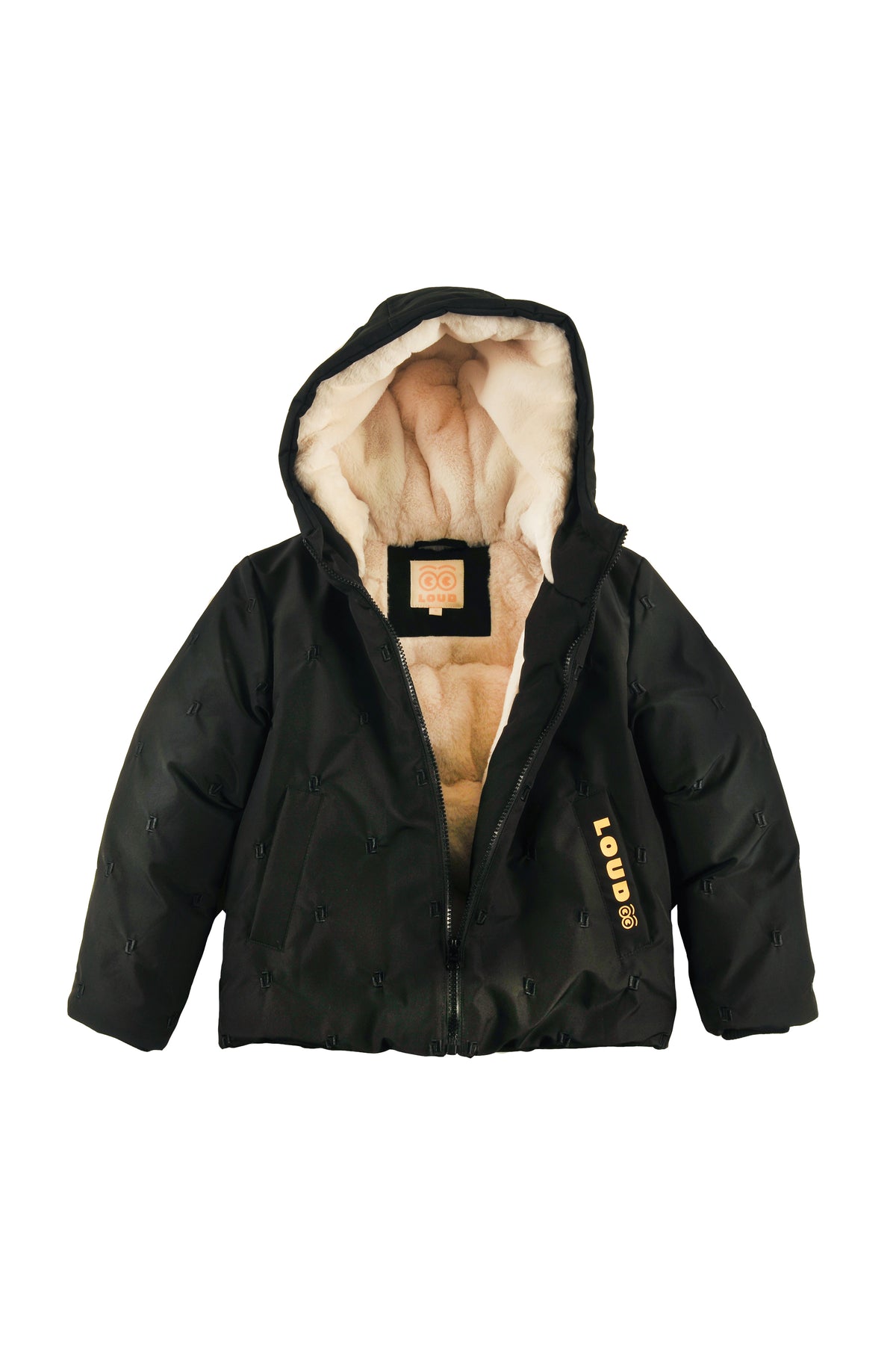 OFF-PISTE - Black GIRL WATERPROOF OUTERWEAR JACKET crop fit, L embroidered quilted shell, hooded