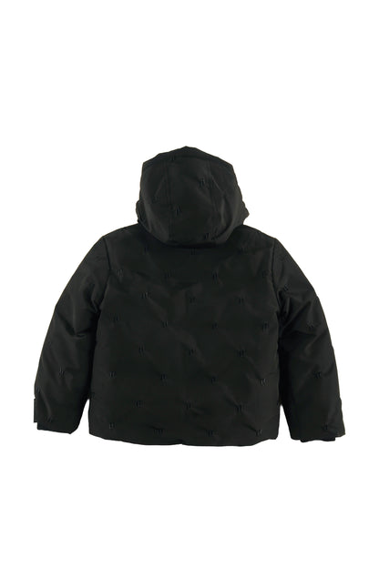 OFF-PISTE - Black GIRL WATERPROOF OUTERWEAR JACKET crop fit, L embroidered quilted shell, hooded