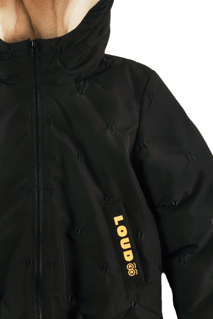 OFF-PISTE - Black GIRL WATERPROOF OUTERWEAR JACKET crop fit, L embroidered quilted shell, hooded