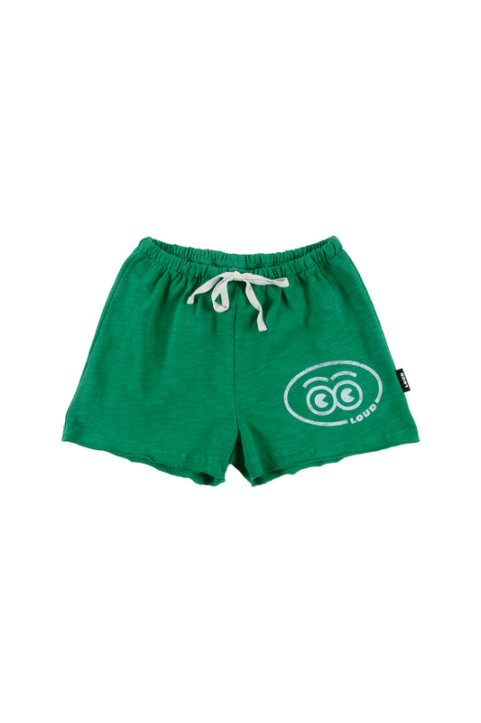 LUNA - Green Shorts Regular Fit Elastic Waist