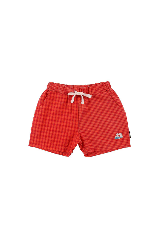 MARINA - Red Check Shorts Relaxed Fit