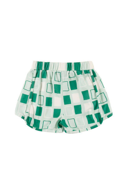 FRAGOLA - Abstract Check AOP Shorts Racer Pull up Elasticated Waist (SAMPLE)