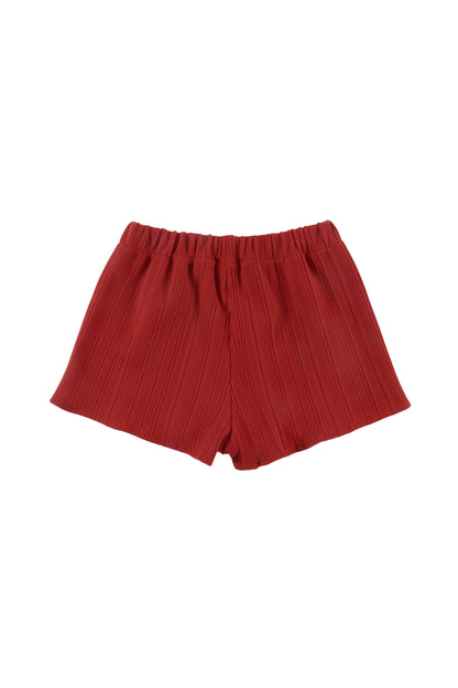 VILLA - Red Shorts Regular Fit Elastic Waist (SAMPLE)