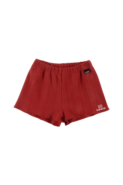 VILLA - Red Shorts Regular Fit Elastic Waist (SAMPLE)