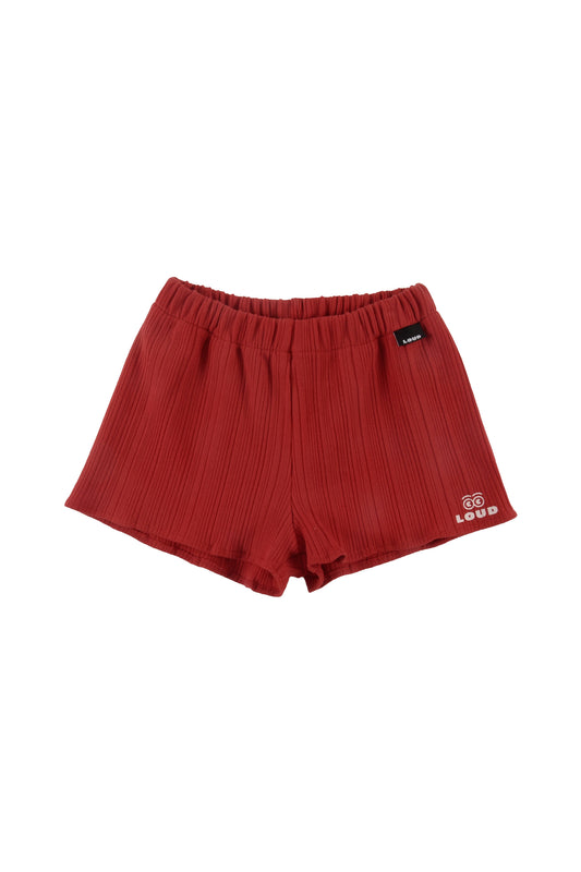 VILLA - Red Shorts Regular Fit Elastic Waist (SAMPLE)