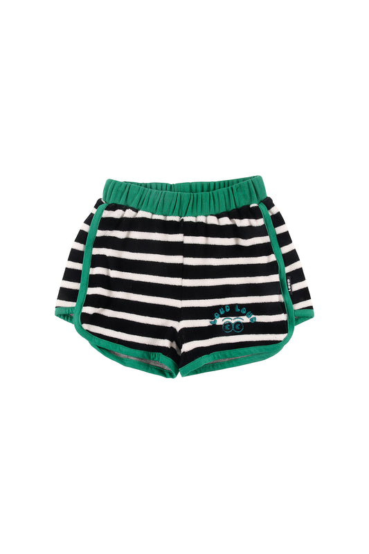 SNACK - Anthracite Stripe Shorts Racer Elasticated Waist