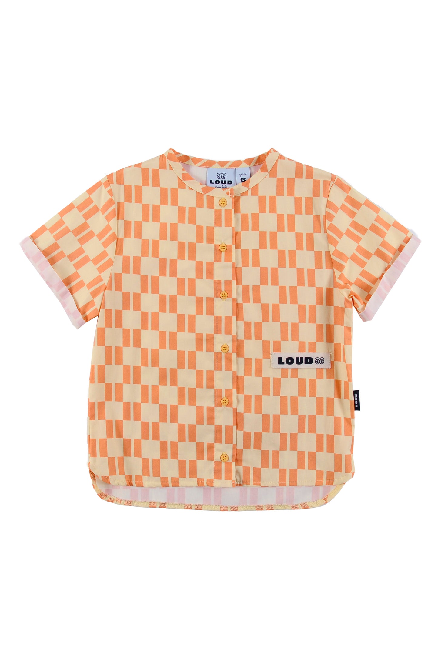 BAMBINI - Check Vanilla/Papaya Shirt